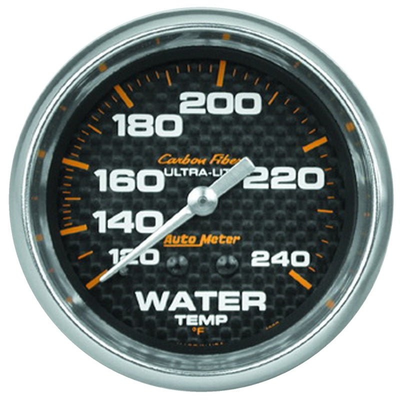 Autometer Carbon Fiber 2 - 5/8in 120 - 240 Deg F Mechanical Water Temperature Gauge Universal | 4832 - JDMuscleTemperature Gaugesatm4832