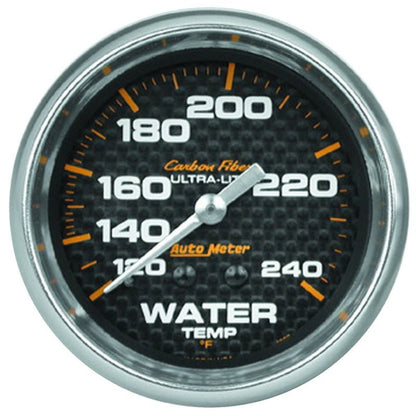 Autometer Carbon Fiber 2 - 5/8in 120 - 240 Deg F Mechanical Water Temperature Gauge Universal | 4832 - JDMuscleTemperature Gaugesatm4832