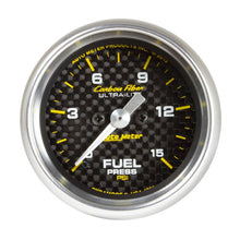 Autometer Carbon Fiber 52.4mm Full Sweep Electronic 0 - 15 PSI Fuel Pressure Gauge Universal | 4761 - JDMuscleFuel Pressure Regulator Gaugesatm4761