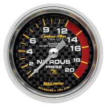 Autometer Carbon Fiber 52mm 1600 PSI Mechanical Nitrous Pressure Gauge Universal | 4728 - JDMusclePressure Gaugesatm4728