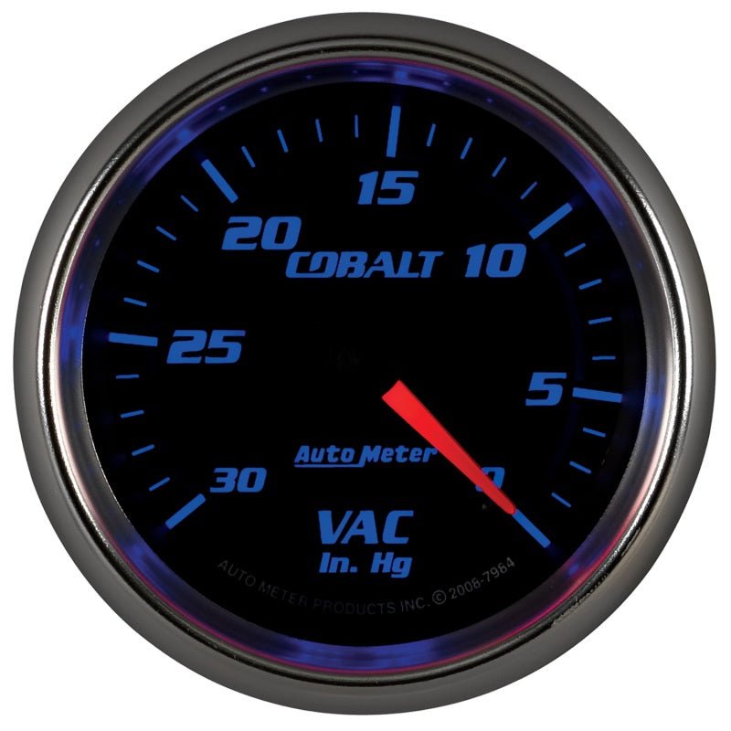 Autometer Cobalt 2 - 5 / 8in. / 0 - 30 IN HG / Mechanical Vacuum Gauge Universal | 7984 - JDMuscleBoost Gaugesatm7984
