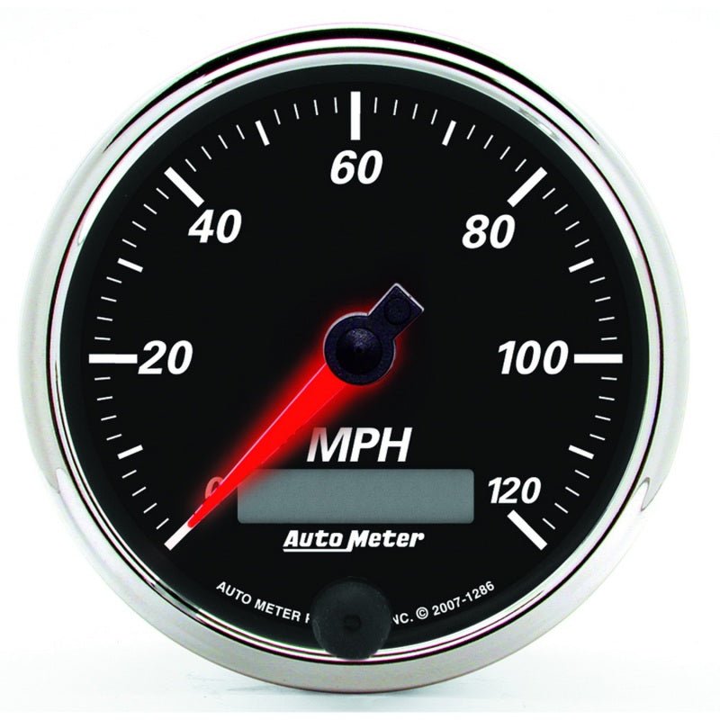 Autometer Designer Black II 3 3/8in 120 MPH In - Dash Speedo w/ LCD ODO Universal | 1286 - JDMuscleMulti Gaugesatm1286