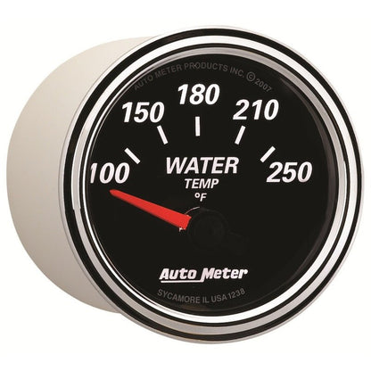 Autometer Designer Black II 52mm 250 Deg F Water Temperature Gauge Universal | 1238 - JDMuscleTemperature Gaugesatm1238