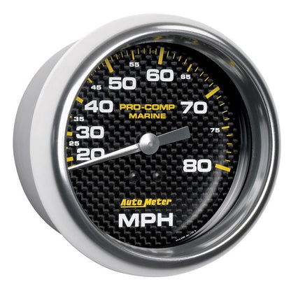 Autometer Gauge Speedometer 3 - 3/8in 80MPH Mechanical Marine Carbon Fiber Universal | 200753 - 40 - JDMuscleMulti Gaugesatm200753-40