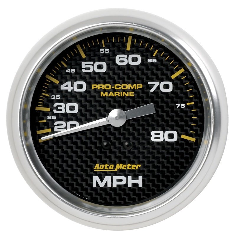Autometer Gauge Speedometer 3 - 3/8in 80MPH Mechanical Marine Carbon Fiber Universal | 200753 - 40 - JDMuscleMulti Gaugesatm200753-40