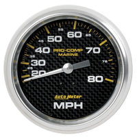 Autometer Gauge Speedometer 3 - 3/8in 80MPH Mechanical Marine Carbon Fiber Universal | 200753 - 40 - JDMuscleMulti Gaugesatm200753-40
