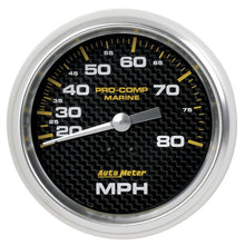 Autometer Gauge Speedometer 3 - 3/8in 80MPH Mechanical Marine Carbon Fiber Universal | 200753 - 40 - JDMuscleMulti Gaugesatm200753-40
