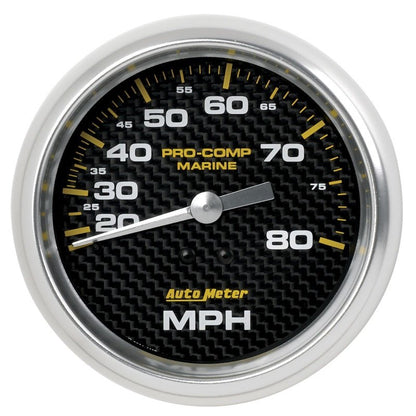 Autometer Gauge Speedometer 3 - 3/8in 80MPH Mechanical Marine Carbon Fiber Universal | 200753 - 40 - JDMuscleMulti Gaugesatm200753-40