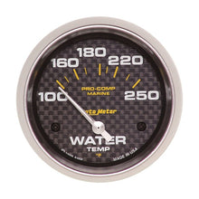 Autometer Marine Carbon Fiber 2 - 5/8in Electric Water Temperature Gauge 100 - 250 Deg F Universal | 200763 - 40 - JDMuscleTemperature Gaugesatm200763-40