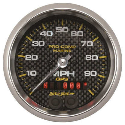 Autometer Marine Carbon Fiber 3 - 3/8in 100MPH GPS Speedometer Gauge Universal | 200636 - 40 - JDMuscleMulti Gaugesatm200636-40
