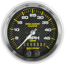 Autometer Marine Carbon Fiber 3 - 3/8in 50MPH GPS Speedometer Gauge Universal | 200635 - 40 - JDMuscleMulti Gaugesatm200635-40