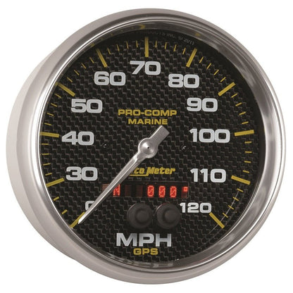 Autometer Marine Carbon Fiber 5in 120mph GPS Speedometer Universal | 200646 - 40 - JDMuscleMulti Gaugesatm200646-40