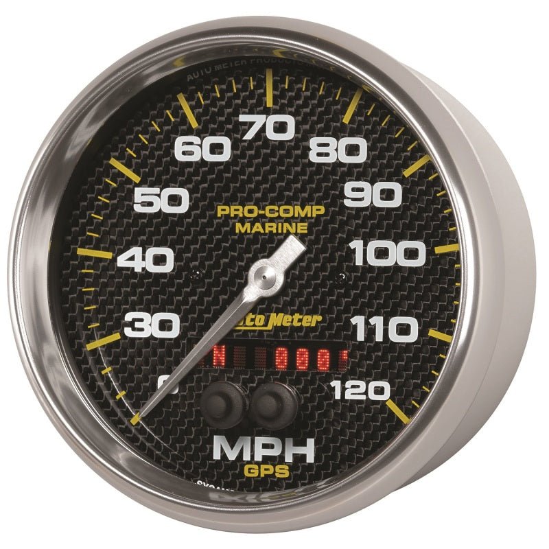Autometer Marine Carbon Fiber 5in 120mph GPS Speedometer Universal | 200646 - 40 - JDMuscleMulti Gaugesatm200646-40