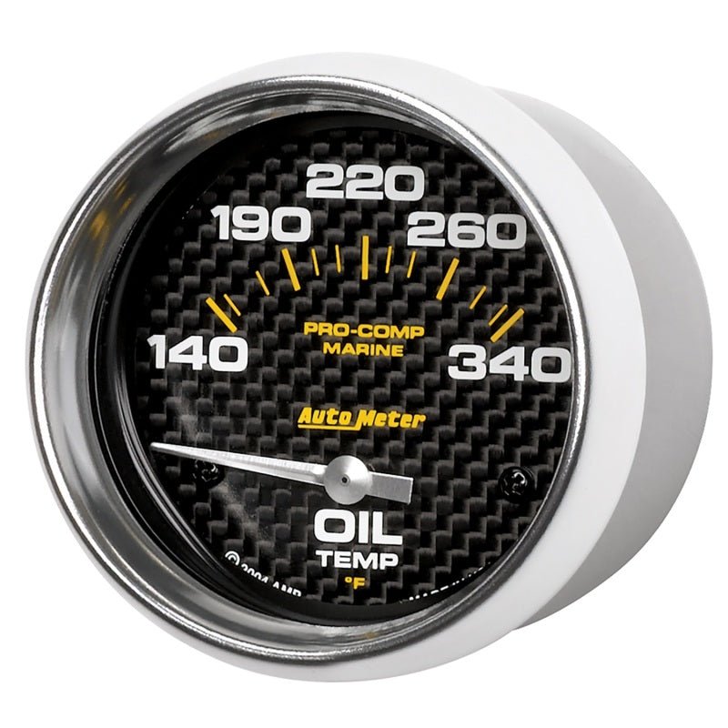 Autometer Marine Carbon Fiber Electric Oil Temperature Gauge 2 - 5/8in 140 - 300 Deg F Universal | 200765 - 40 - JDMuscleTemperature Gaugesatm200765-40