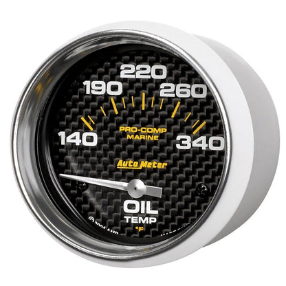 Autometer Marine Carbon Fiber Electric Oil Temperature Gauge 2 - 5/8in 140 - 300 Deg F Universal | 200765 - 40 - JDMuscleTemperature Gaugesatm200765-40