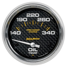 Autometer Marine Carbon Fiber Electric Oil Temperature Gauge 2 - 5/8in 140 - 300 Deg F Universal | 200765 - 40 - JDMuscleTemperature Gaugesatm200765-40