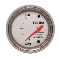 Autometer Marine Chrome Gauge 2 - 5/8in Electric Trim Level Gauge 0OHM Down 90OHM Up Universal | 200767 - 35 - JDMuscleMulti Gaugesatm200767-35