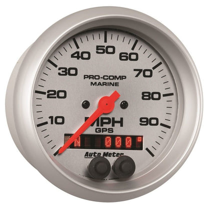 Autometer Marine Silver 3 - 3/8in 100MPH GPS Speedometer Gauge Universal | 200636 - 33 - JDMuscleMulti Gaugesatm200636-33