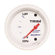 Autometer Marine White Gauge 2 - 5/8in Electric Trim Level Gauge 0OHM Down 90OHM Up Universal | 200767 - JDMuscleMulti Gaugesatm200767