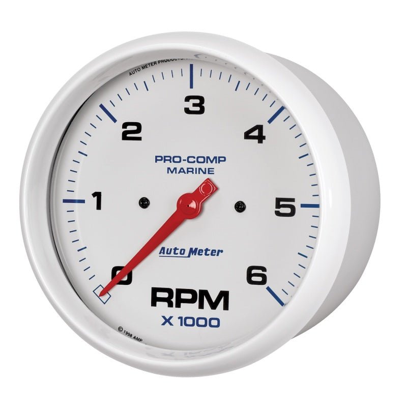 Autometer Marine White Ultra - Lite 5" In - Dash Tachometer 0 - 6K RPM Universal | 200750 - JDMuscleTachometersatm200750