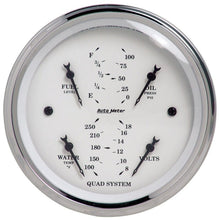Autometer Old Tyme White 3 - 3/8in Short Sweep Electric Quad Gauge - Oil Press 0 - 100 PSI/Water Temp100 Universal | 1612 - JDMuscleMulti Gaugesatm1612