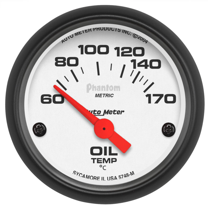 Autometer Phantom 2 - 1/16in 60 - 170 Deg F Electronic Oil Temperature Gauge Universal | 5748 - M - JDMuscleTemperature Gaugesatm5748-M