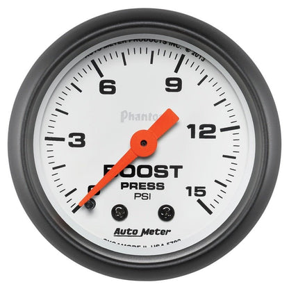 Autometer Phantom 52mm 0 - 15PSI Mechanical Boost Pressure Gauge Universal | 5702 - JDMuscleBoost Gaugesatm5702