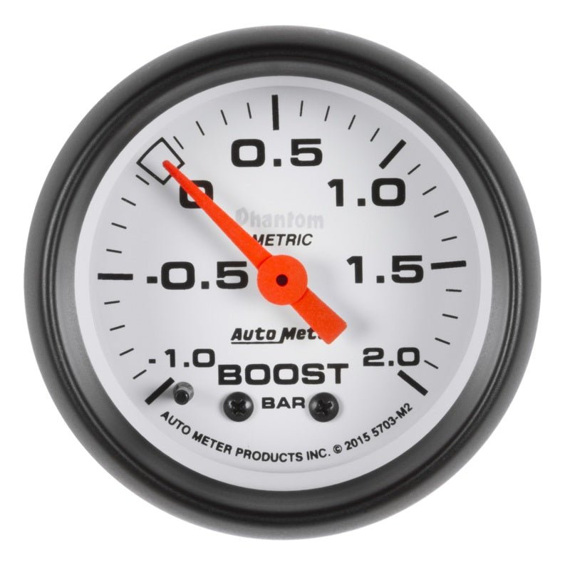 Autometer Phantom Gauge Vaccum/Boost 2 1/16in - 1 - +2 Bar Mechanical Universal | 5703 - M2 - JDMuscleBoost Gaugesatm5703-M2