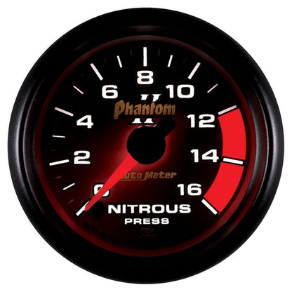 Autometer Phantom II 2 - 1/16in 0 - 1600 PSI Electrical Nitrous Pressure Gauge Universal | 7574 - JDMusclePressure Gaugesatm7574