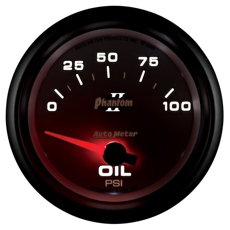 Autometer Phantom II 2 5/8in 0 - 100 PSI Short Sweep Electronic Oil Pressure Gauge Universal | 7827 - JDMusclePressure Gaugesatm7827