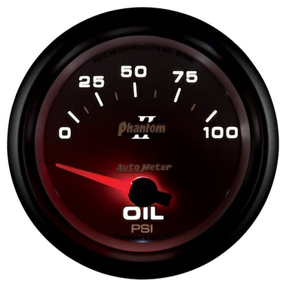Autometer Phantom II 2 5/8in 0 - 100 PSI Short Sweep Electronic Oil Pressure Gauge Universal | 7827 - JDMusclePressure Gaugesatm7827