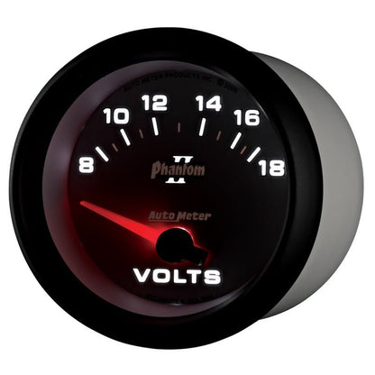Autometer Phantom II 2 - 5/8in 18V Electric Voltmeter Gauge Universal | 7891 - JDMuscleVolt Gaugesatm7891
