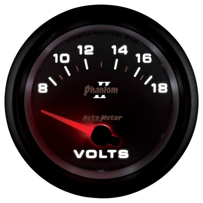 Autometer Phantom II 2 - 5/8in 18V Electric Voltmeter Gauge Universal | 7891 - JDMuscleVolt Gaugesatm7891