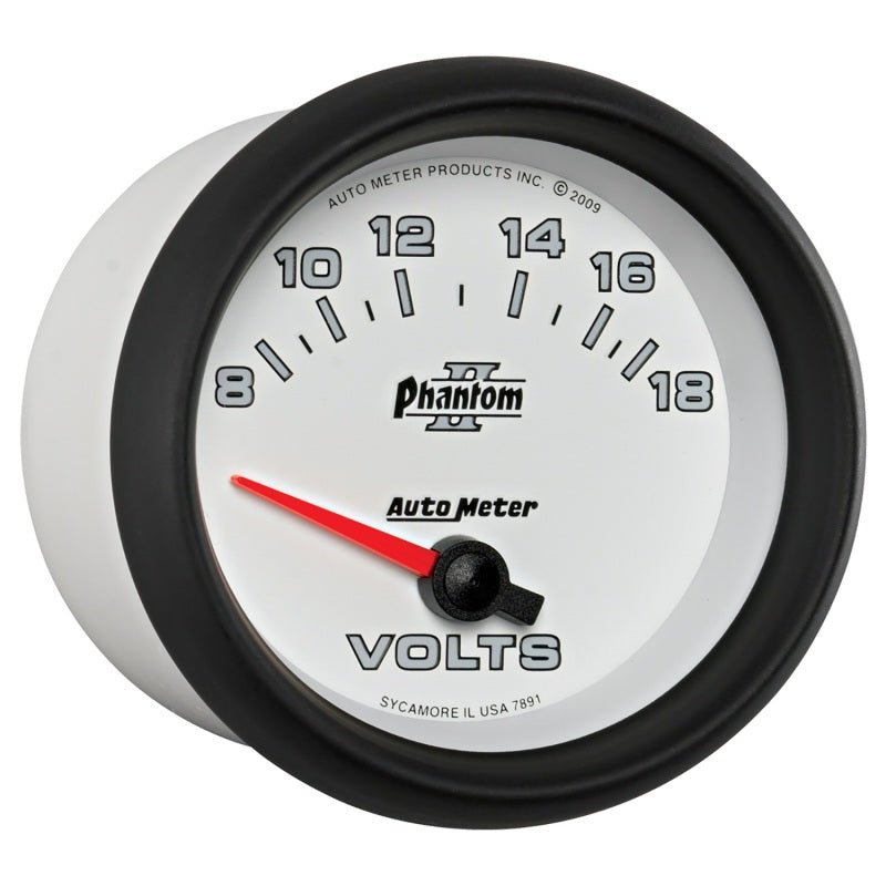 Autometer Phantom II 2 - 5/8in 18V Electric Voltmeter Gauge Universal | 7891 - JDMuscleVolt Gaugesatm7891