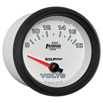 Autometer Phantom II 2 - 5/8in 18V Electric Voltmeter Gauge Universal | 7891 - JDMuscleVolt Gaugesatm7891