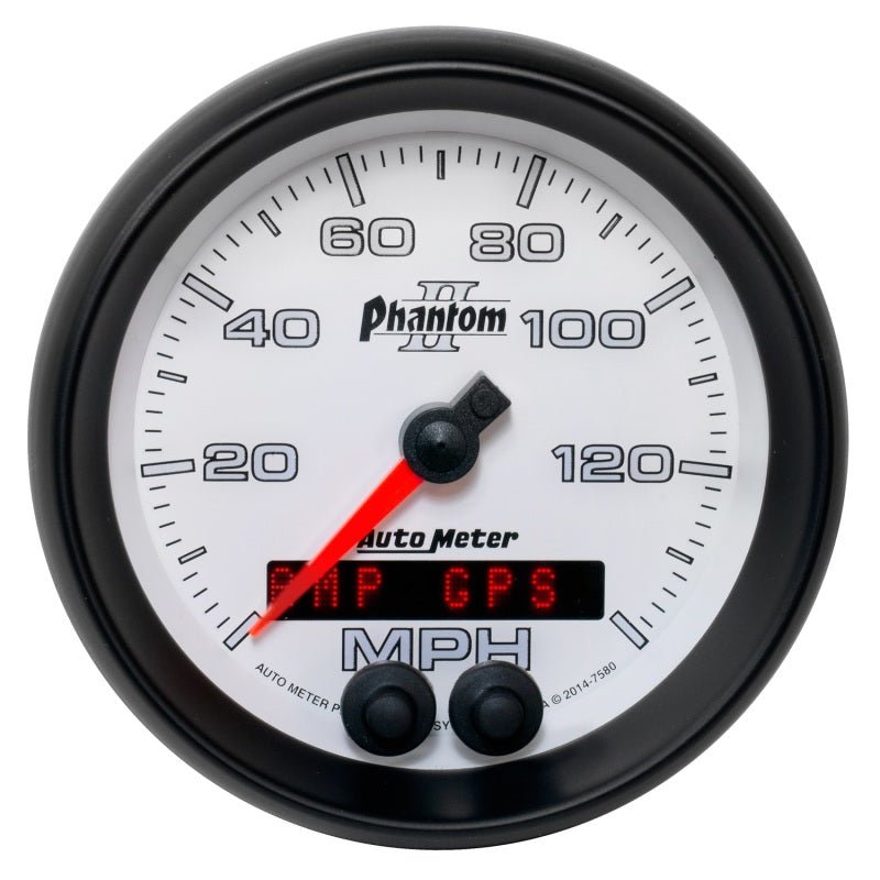 Autometer Phantom II 3 - 3/8in 0 - 140MPH In - Dash Electronic GPS Programmable Speedometer Universal | 7580 - JDMuscleMulti Gaugesatm7580