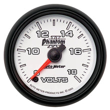 Autometer Phantom II 52.4mm Full Sweep Electronic 8 - 18 Volts Voltmeter Gauge Universal | 7591 - JDMuscleVolt Gaugesatm7591