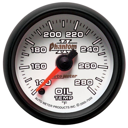 Autometer Phantom II 52mm Full Sweep Electronic 140 - 280 Deg F Oil Temperature Gauge Universal | 7556 - JDMuscleTemperature Gaugesatm7556