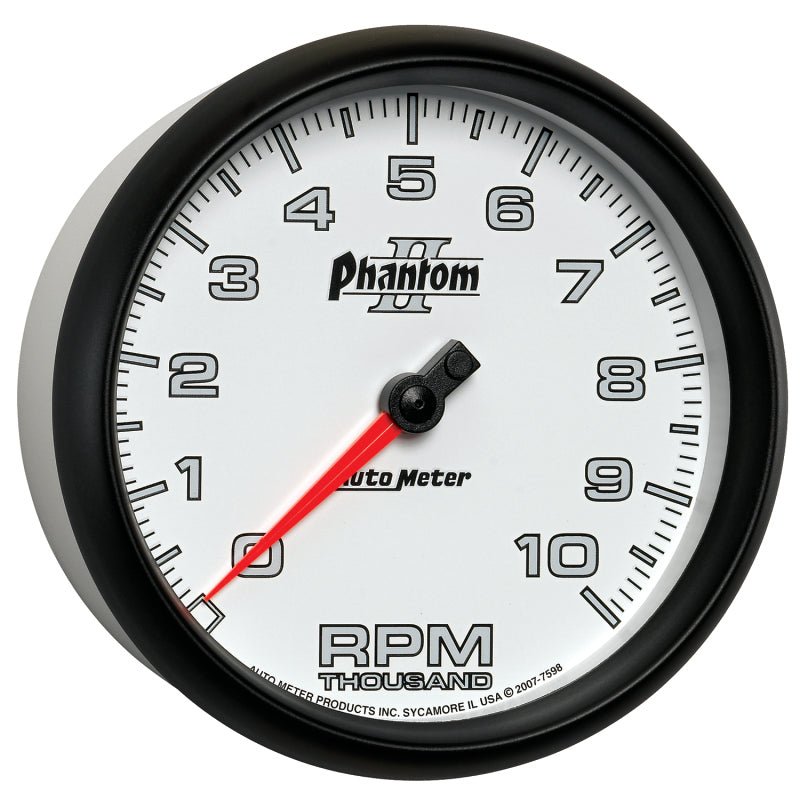 Autometer Phantom II 5in Electrical 10K RPM In - Dash Tachometer Universal | 7598 - JDMuscleTachometersatm7598