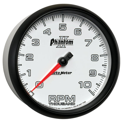 Autometer Phantom II 5in Electrical 10K RPM In - Dash Tachometer Universal | 7598 - JDMuscleTachometersatm7598