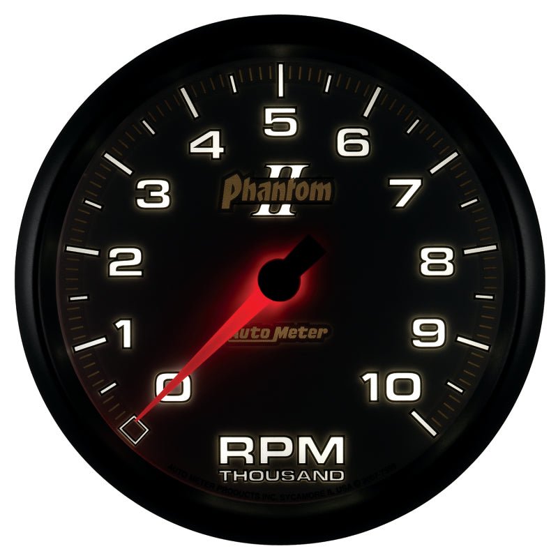 Autometer Phantom II 5in Electrical 10K RPM In - Dash Tachometer Universal | 7598 - JDMuscleTachometersatm7598