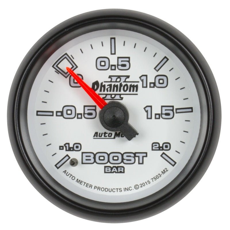 Autometer Phantom II Gauge Vac/Boost 2 1/16in - 1 - +2 Bar Mechanical Universal | 7503 - M2 - JDMuscleBoost Gaugesatm7503-M2