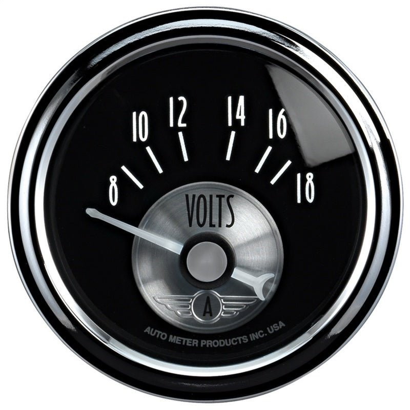 Autometer Prestige Series Black 2 - 1/16in 8 - 18V Short Sweep Electronic Voltmeter Gauge Universal | 2093 - JDMuscleVolt Gaugesatm2093