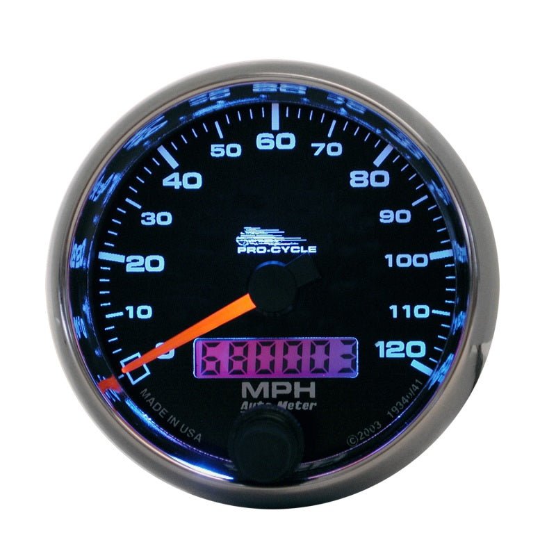 Autometer Pro - Cycle Gauge Speedo 2 5/8in 120 Mph Elec Black Universal | 19340 - JDMuscleMulti Gaugesatm19340