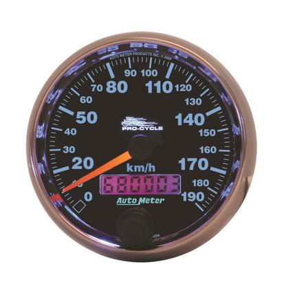 Autometer Pro - Cycle Gauge Speedometer 2 5/8in 190 Kmh Electric Black Universal | 19340 - M - JDMuscleMulti Gaugesatm19340-M