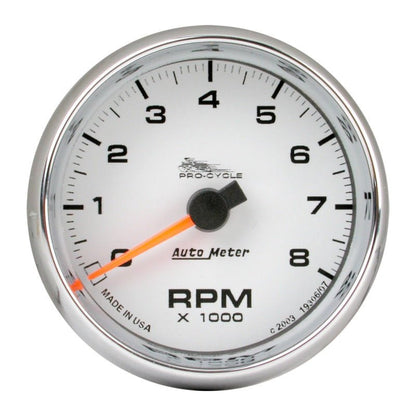 Autometer Pro - Cycle Gauge Tachometer 2 5/8in 8K Rpm 2&4 Cylinder White Universal | 19307 - JDMuscleTachometersatm19307