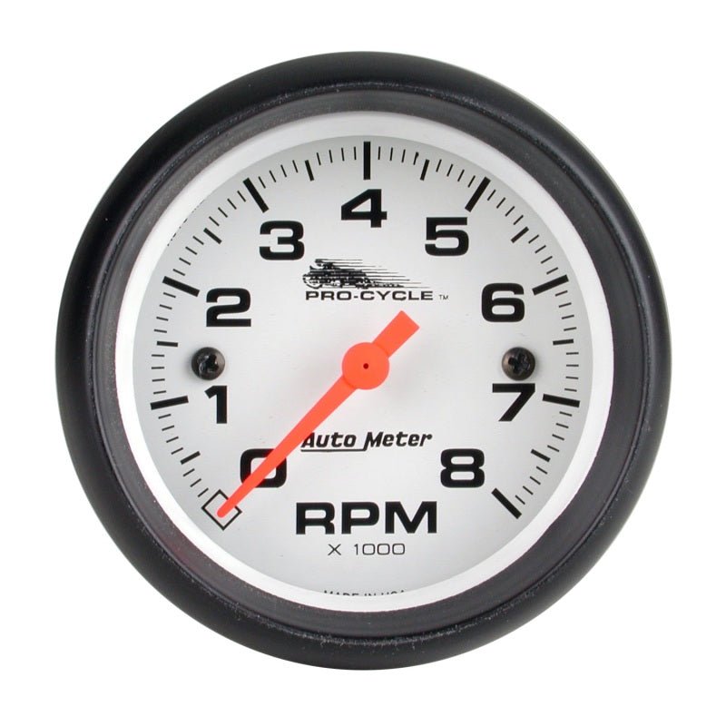 Autometer Pro - Cycle Gauge Tachometer 2 5/8in 8K Rpm 2&4 Cylinder White Universal | 19325 - JDMuscleTachometersatm19325