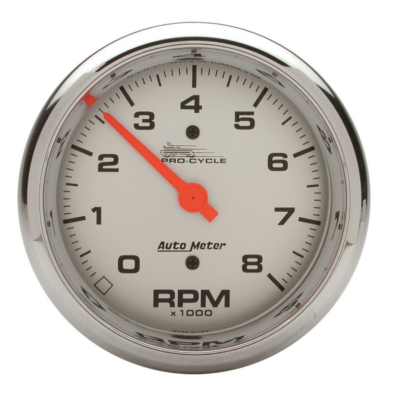 Autometer Pro - Cycle Gauge Tachometer 3 3/4in 8K Rpm 2&4 Cylinder Silver Universal | 19302 - JDMuscleTachometersatm19302
