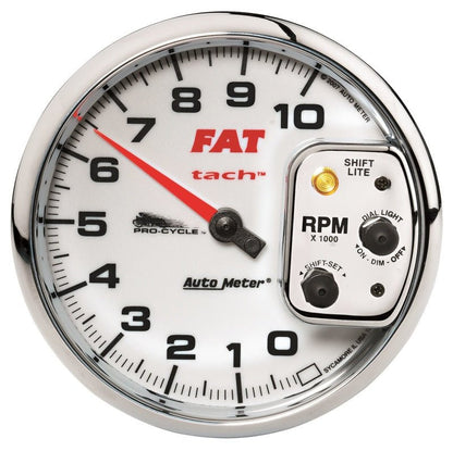 Autometer Pro - Cycle Gauge Tachometer 5in 10K Rpm Shift - Lite 2&4 Cylinder White Universal | 19265 - JDMuscleTachometersatm19265