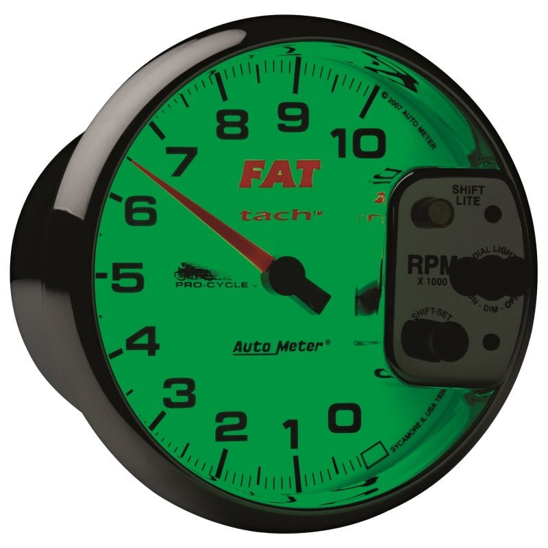 Autometer Pro - Cycle Gauge Tachometer 5in 10K Rpm Shift - Lite 2&4 Cylinder White Universal | 19265 - JDMuscleTachometersatm19265